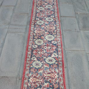 2x10 Runner Rug, Vintage Rug, Turkish Rug, Patchwork Rug, Antique Rug, Rugs For Kitchen, 1.7x9.8 ft Red Rug, Modern Minimalist Wool Rug,
