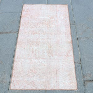 Turkish Rug, 2x3 Small Rug, Vintage Rug, Antique Oushak Rugs, Rugs For Bathroom, 1.7x3.3 ft Orange Rug, Vintage Wool Rug, Handmade Door Mat,