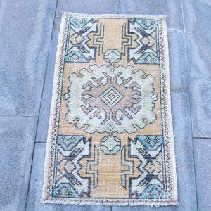 Turkish Rug, 2x3 Small Rugs, Vintage Rug, Muted Oushak Rug, Rugs For Entry, 1.6x2.8 ft Orange Rug, Vintage Wool Rug With Tassels, Door Mat