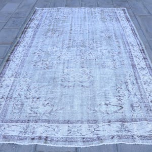 Turkish Rug, Vintage Rug, 6x9 ft Large Rug, Antique Rug, Living Room Rug, Faded Oushak Rug, Tribal Turkish Carpet