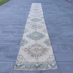 Turkish Runner Rug, Vintage Rug, 2x24ft Runner, Antique Flooring, Rugs For Hallway, Decorative Beige Rug, Vintage Stair Runner,