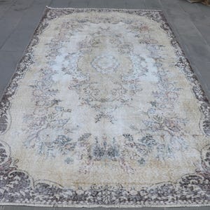 ラグ、5.7×9.9フィート、ヴィンテージラグ、ブラウンパッチワークラグ、ウール