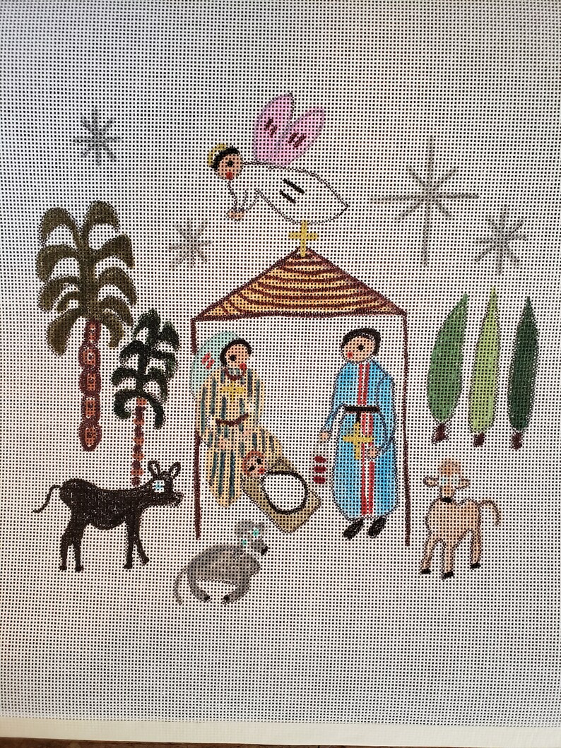 Nativity needlepoint canvas image 5