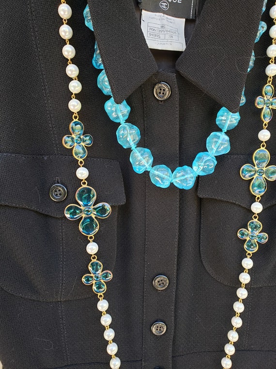 Vintage Chanel blue gripoix necklace - image 3