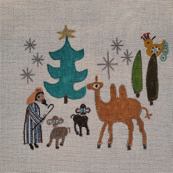 Nativity painted canvas