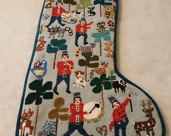 Original design Toy Soldiers needlepoint Christmas stocking  - Delivery 2027