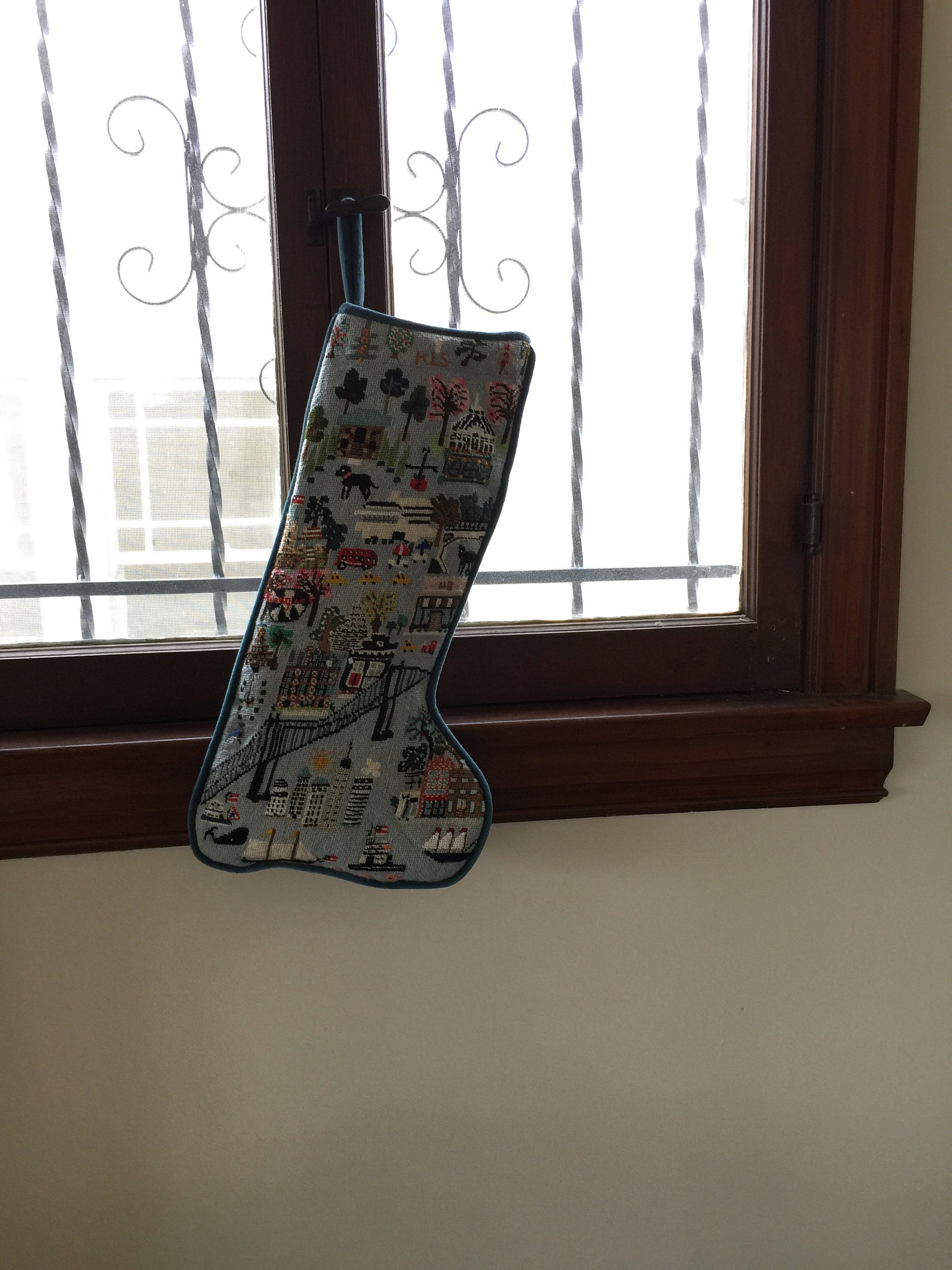 Original Design Christmas Needlepoint Stocking Nyc/brooklyn Etsy