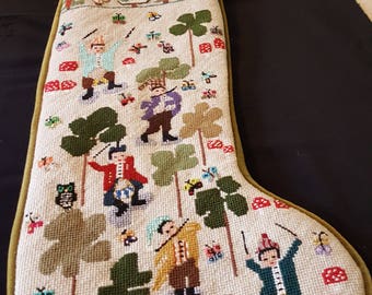 Drummer Boys original design needlepoint stocking.  Sample only.  Not for sale.