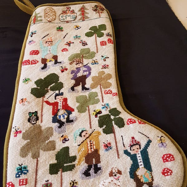 Drummer Boys original design needlepoint stocking.  Sample only.  Not for sale.