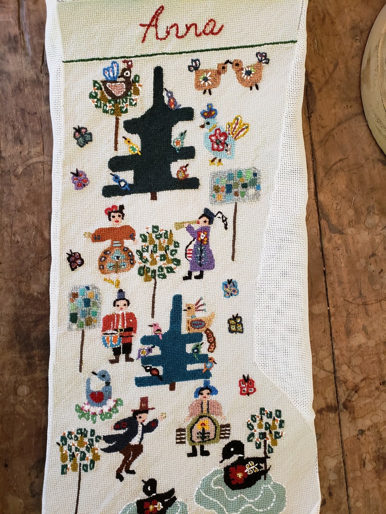 12 Days of Christmas needlepoint stocking. 2028 delivery | Etsy