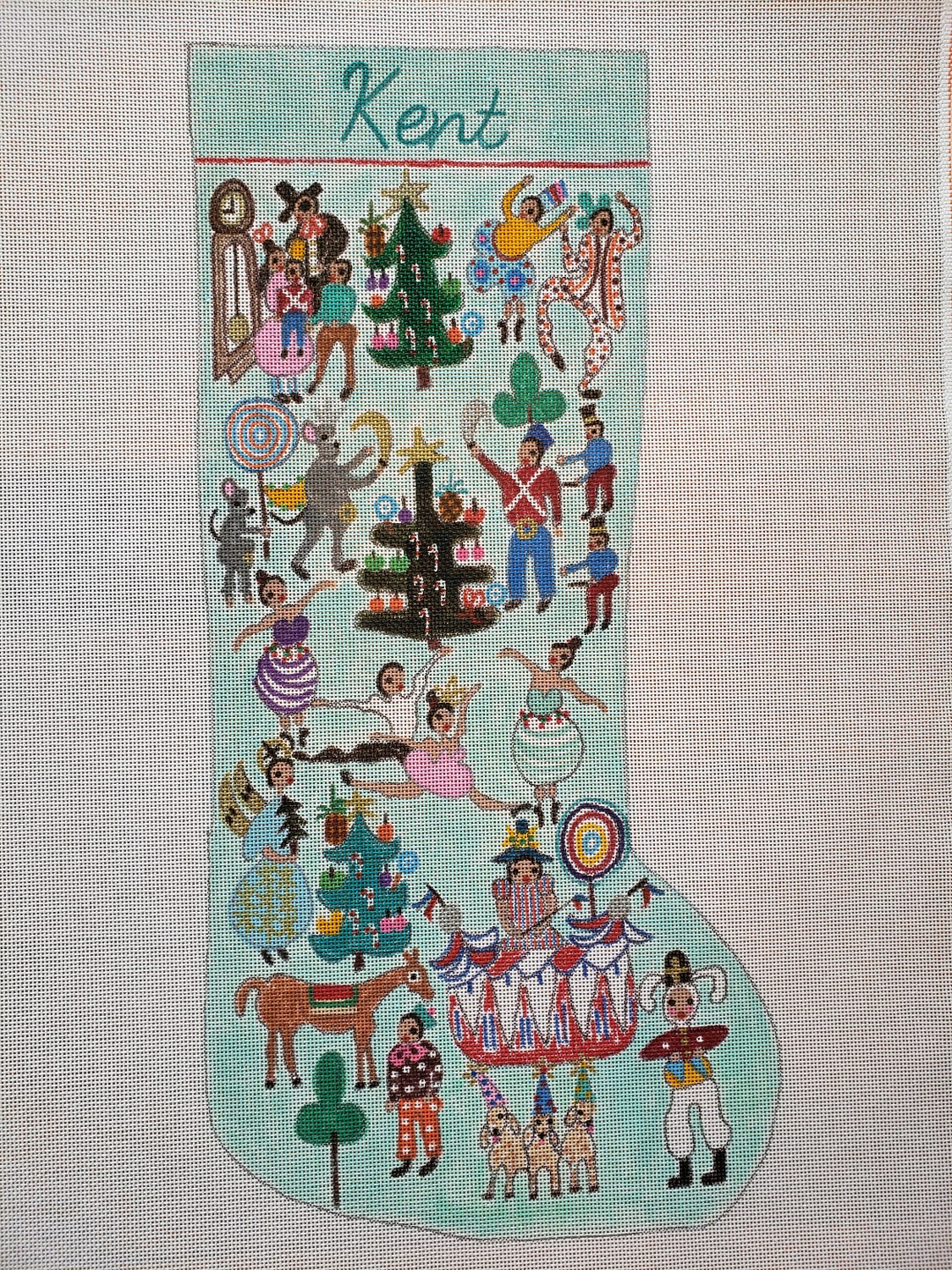Nutcracker Painted Needlepoint Stocking Canvas Etsy