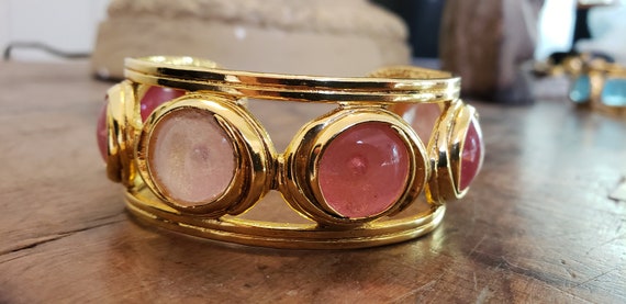Vintage pink gripoix Chanel cuff