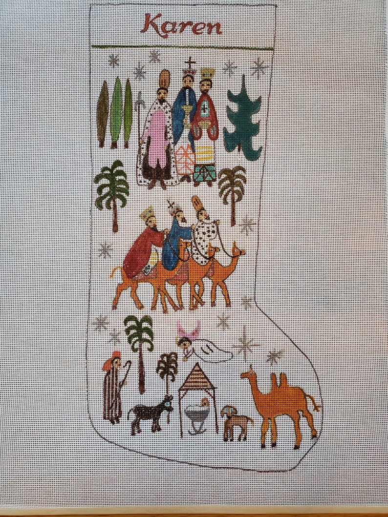 These Three Kings painted needlepoint canvas zdjęcie 3