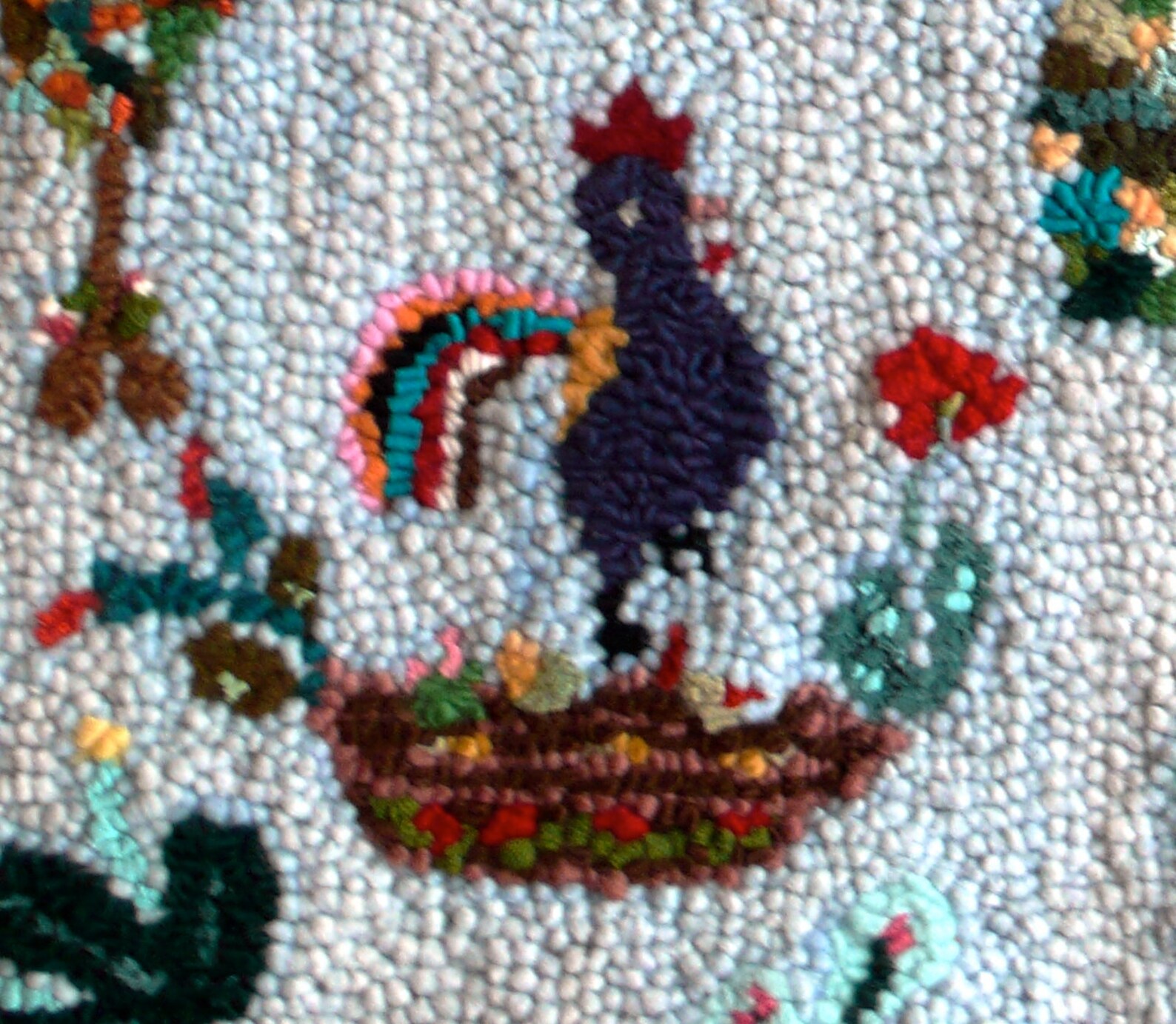 Hen Rug Hand Hooked Hen Rug. - Etsy