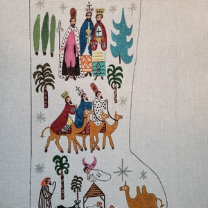 These Three Kings painted needlepoint canvas - original design