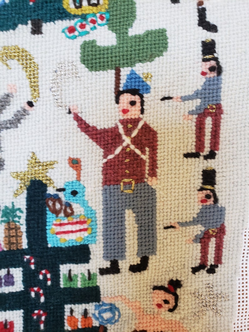 Nutcracker finished needlepoint stocking Sample only. Not for sale. image 6