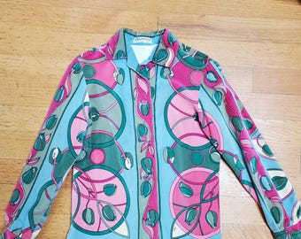 1960-70s Emilio Pucci Button up Top - Etsy