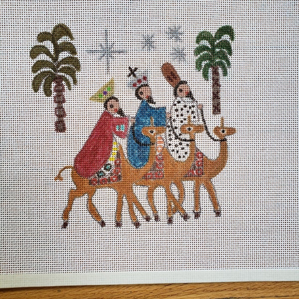 Nativity painted canvas These Three Kings