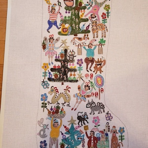 Original design painted needlepoint canvas
