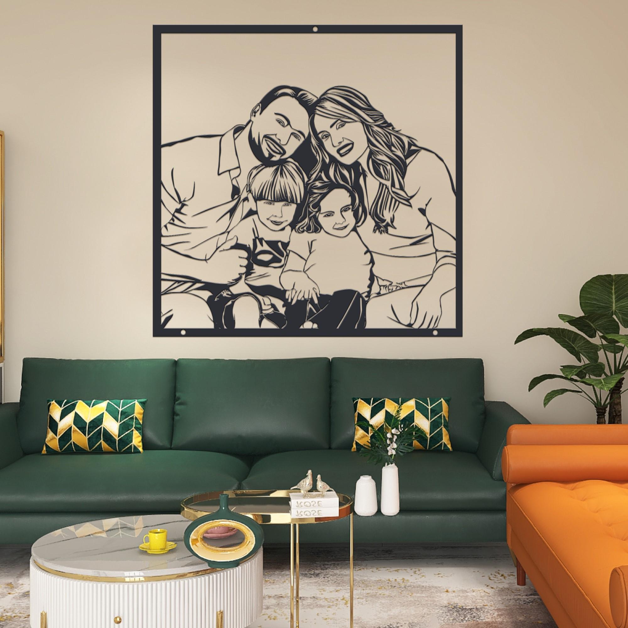 Custom Metal Portrait Form Photo, Wall Art Decor, Family Photo Home ...