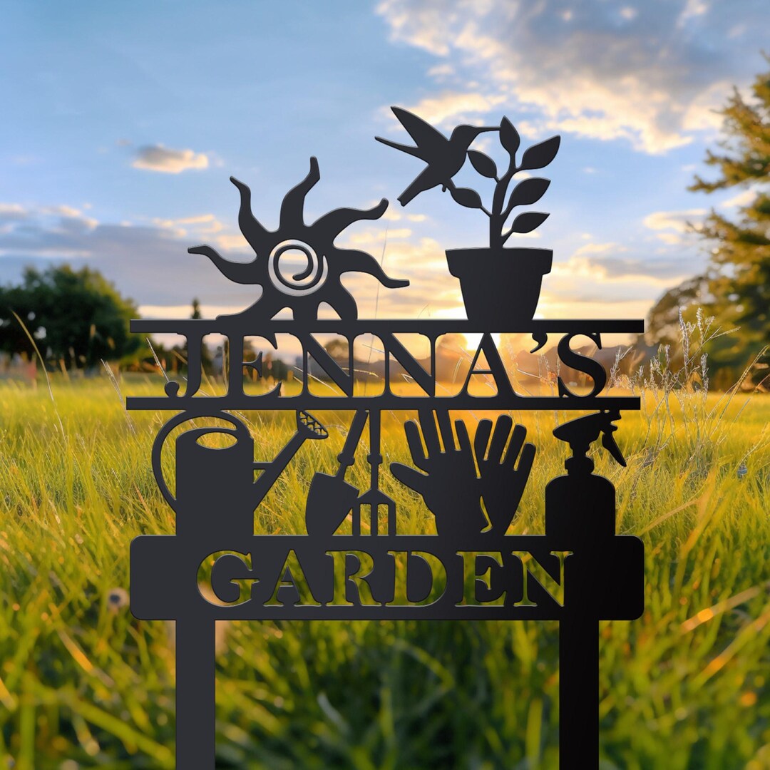 Custom Garden Sign With Stakes, Garden Decor, Garden Wall Art ...
