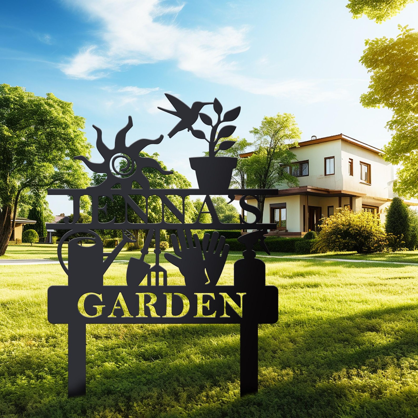 Custom Garden Sign With Stakes, Garden Decor, Garden Wall Art ...