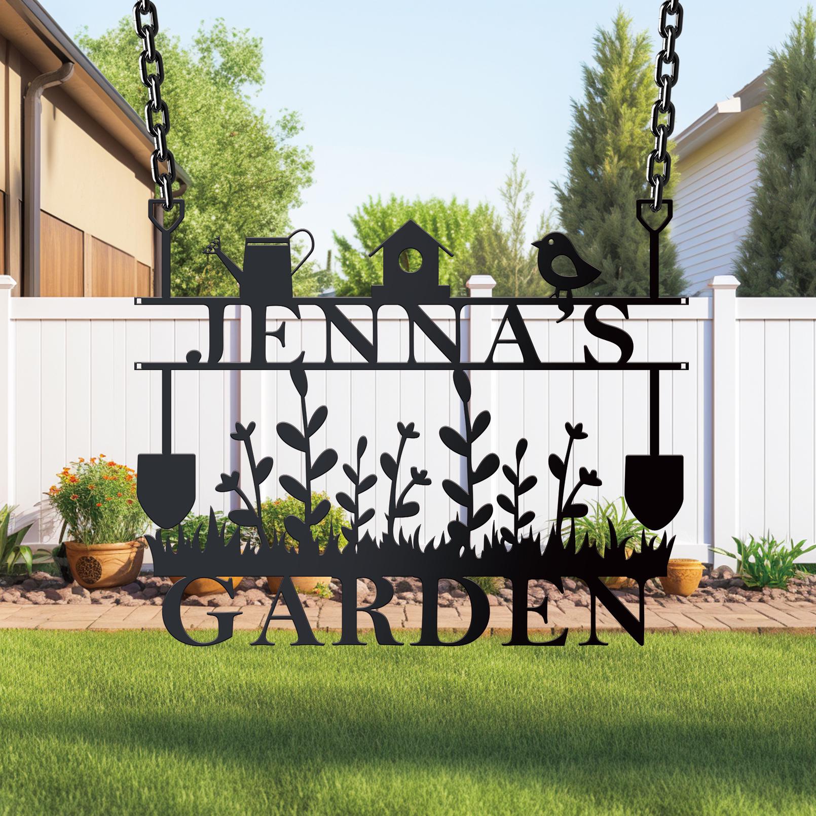 Custom Garden Sign, Garden Decor, Garden Wall Art, Personalised Metal ...