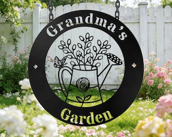 Personalized Grandma's Garden Sign, Garden Flower Sign, Outdoor Yard Art with Custom Name