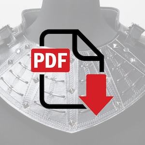 DIGITAL PATTERN: Ornate Leather Gorget for Costume, RenFaire, LARP, Cosplay