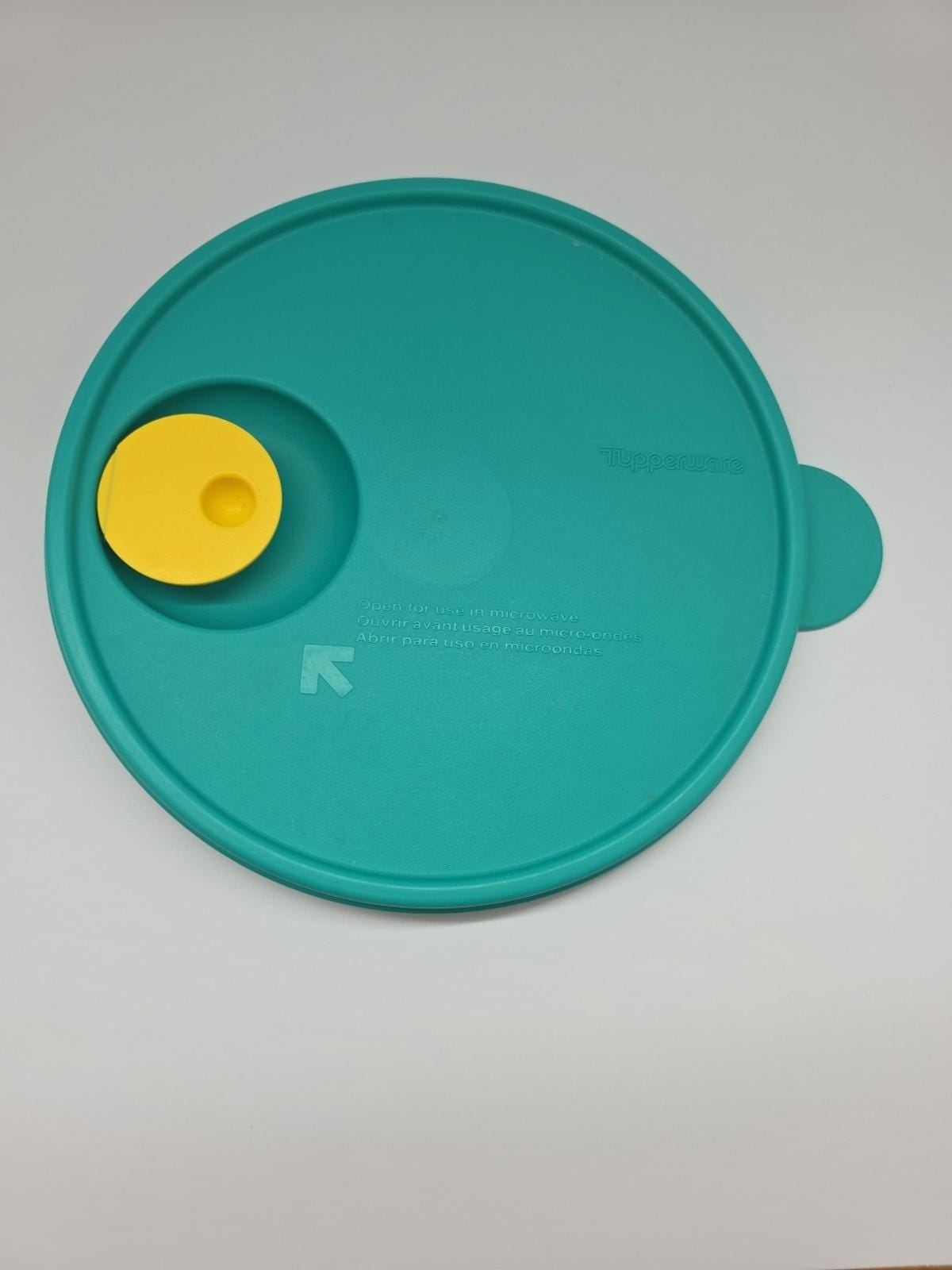 Tupperware Rock N' Serve Lid 2649A Turquoise Yellow Vent 7