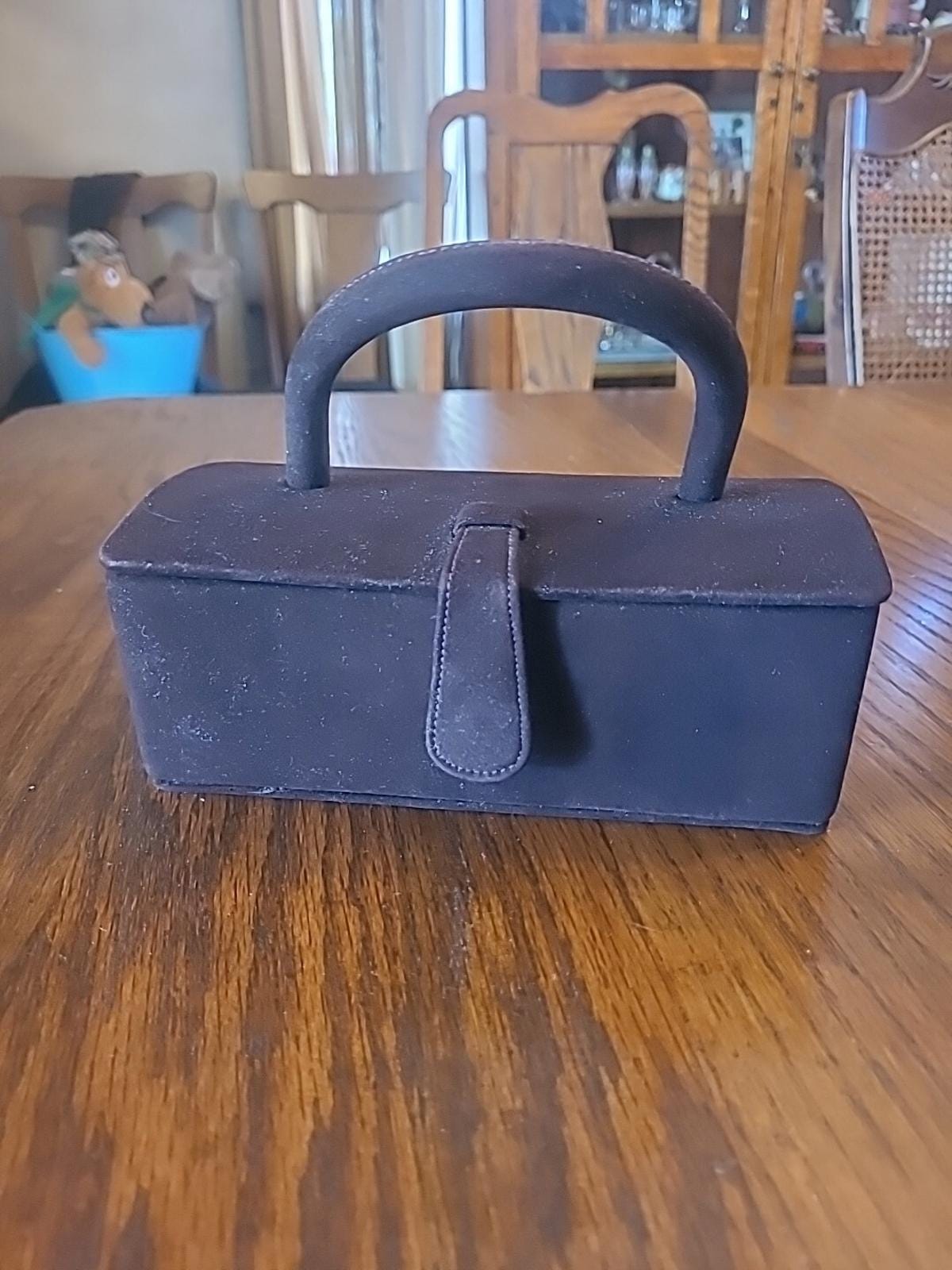 Vintage Teddy Theodor California Handbag Brown Suede Box Purse