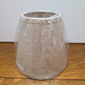 Beige Linen Chandelier Lamp Shade Clip On Empire Tapered 5&quot; Tall 3.5&quot; Top 6&quot; Bottom