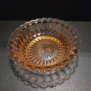 Vintage Jeanette Glass Windsor Pink Depression Glass Handled Serving Bowl 8-1/2&quot;