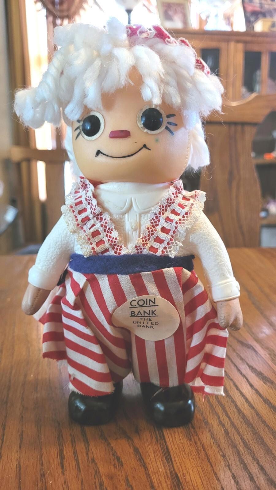 Banks 2 1974年　貯金箱　美品 &ANDY ANN レア　希少品　RAGGEDY Raggedy Industries Royalty by Bank Coin 1974 Andy & Ann コレクション