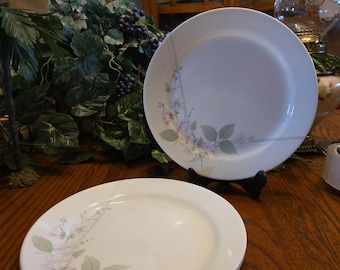 Set 4 Corelle VERANDA By Corning Dinner Plates 10 1/4" PINK Wild ROSES Vintage