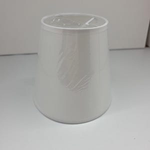 Lustre en soie ivoire avec abat-jour à clip Empire fuselé 5" H 3,5" T 5,5" B