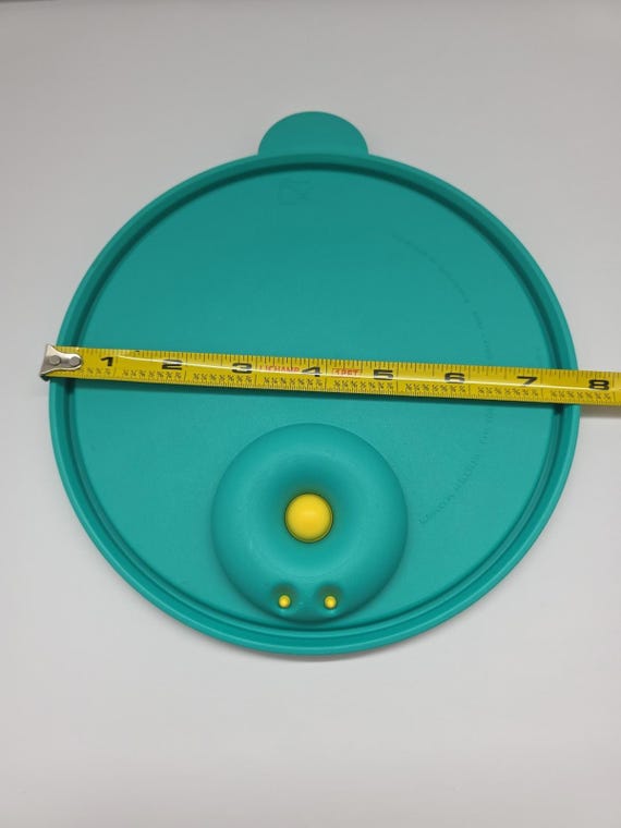 Tupperware Rock N' Serve Lid 2649A Turquoise Yellow Vent 7
