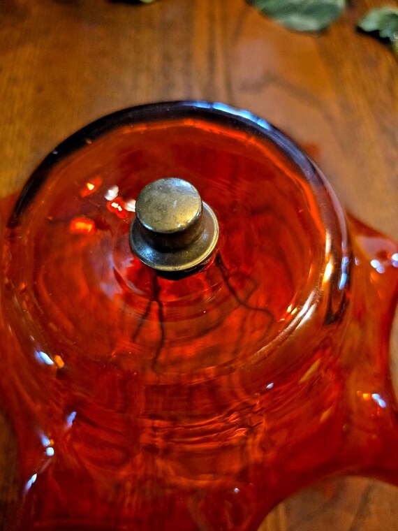 工芸品 Amberina Red amber Lamp Shade Ruby Red Glass Hurricane Lamp - Amberina Diamond Quilted