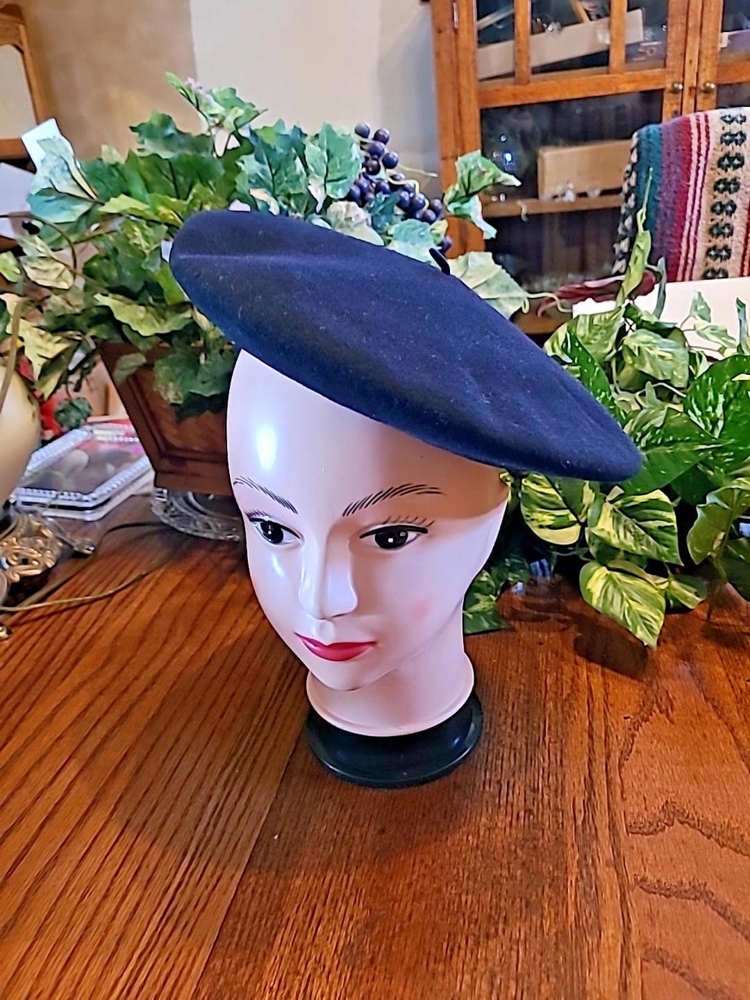 Pebeo Black Beret Made in France Pure Wool Super Luxe 21