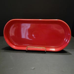 Fiesta Ware Bread Platter Utility Tray Scarlet Red 12&quot; x 6&quot; Homer Laughlin