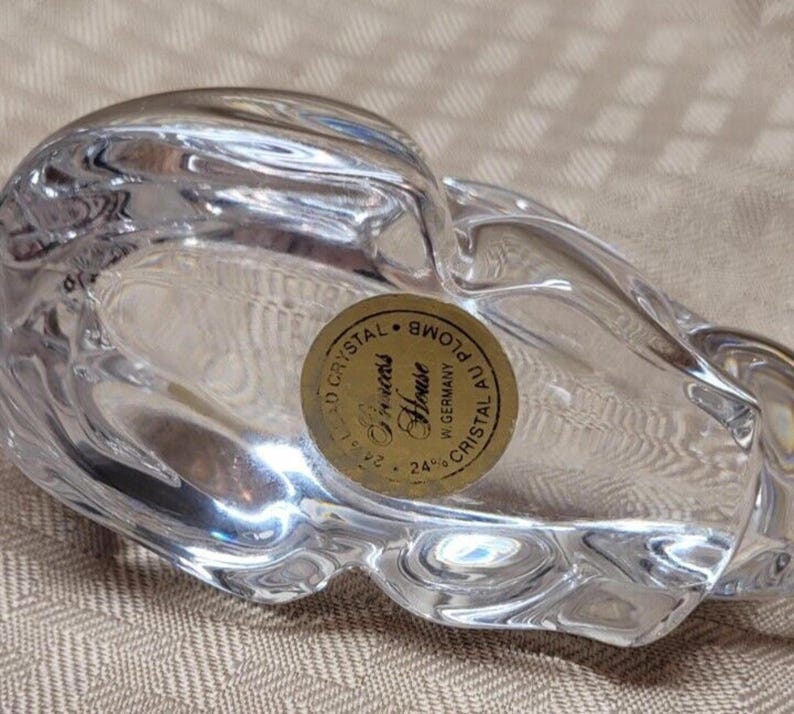 Lead Crystal Rabbit Princess House Lead Crystal Bunny Rabbit Label West Germany Paperweight ...