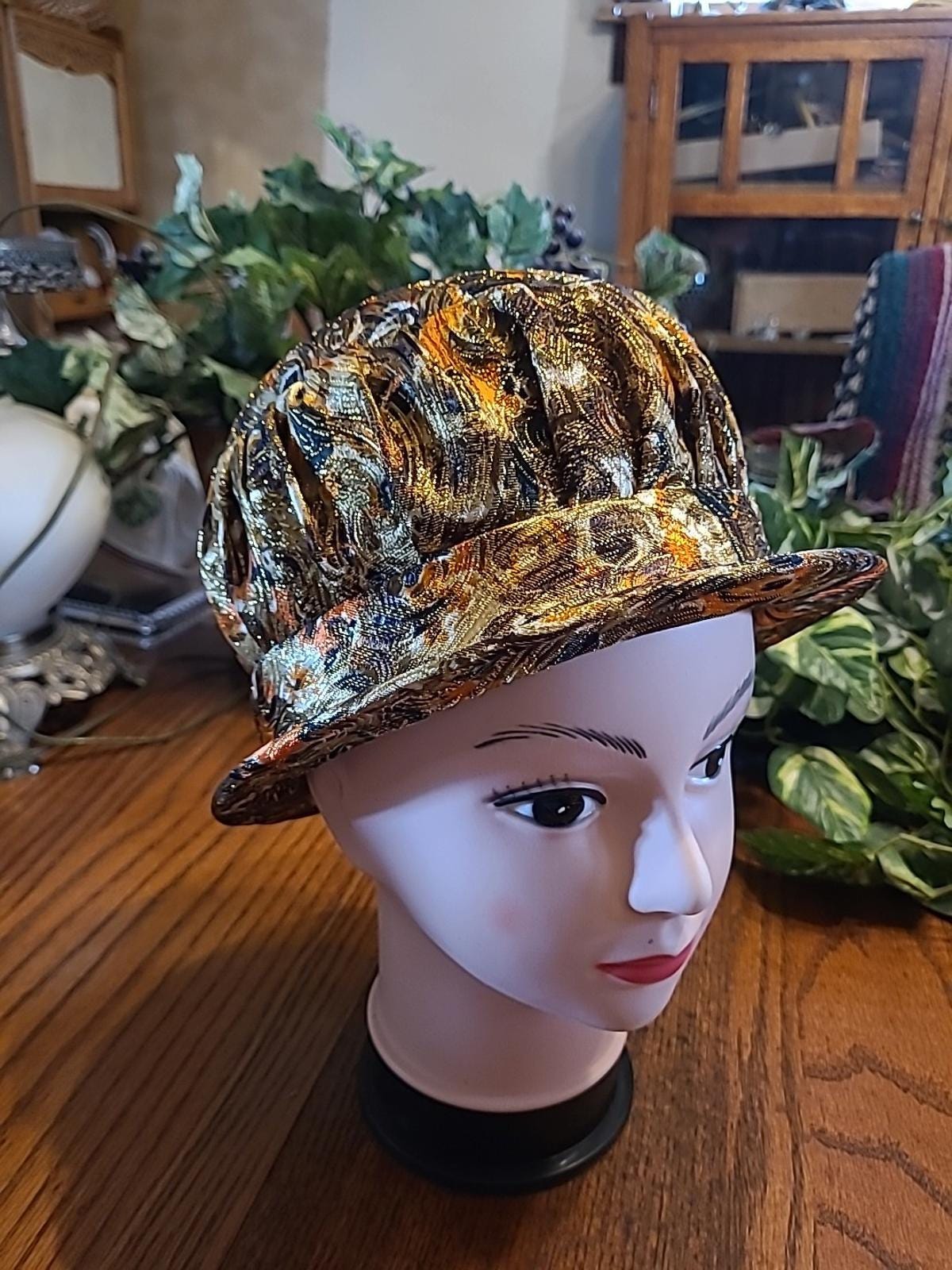 1960s Green Yellow & Orange Woven Spring Bubble Hat il_fullxfull.6008164459_77r3.jpg main image 3