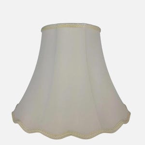 Scalloped Bell Eggshell Silk Lamp Shade 7" Top x 14" Bottom x 11.5" High
