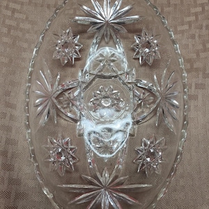 Star of David 9&quot; Oval Dish Serving Bowl Anchor Hocking EAPC Prescut