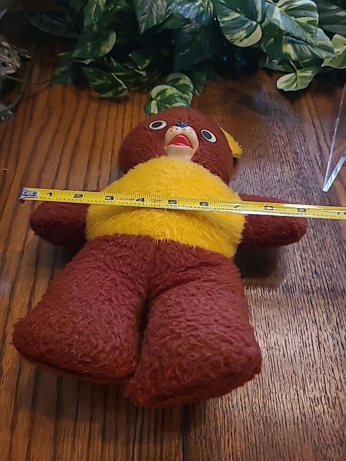 1950年代 ゴム鼻 12インチ 茶色 黄色 テディベア ぬいぐるみ ぎょろ目