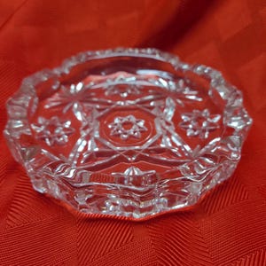 Star Of David Ashtray Dish 5-1/4&quot; Anchor Hocking EAPC Prescut Rare Clear Glass