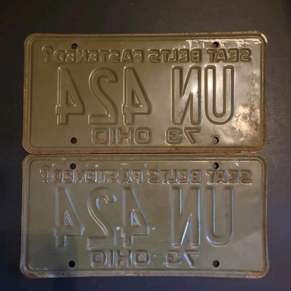 ヴィンテージ 1973 オハイオ州 マッチングペアナンバープレート OH