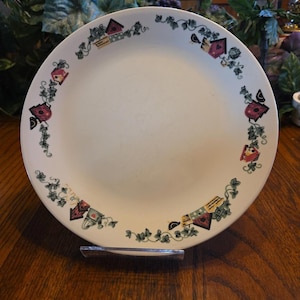 Corning Corelle Garden Home Dinner Plate 10 1/4&quot; Vintage Birdhouse Vine