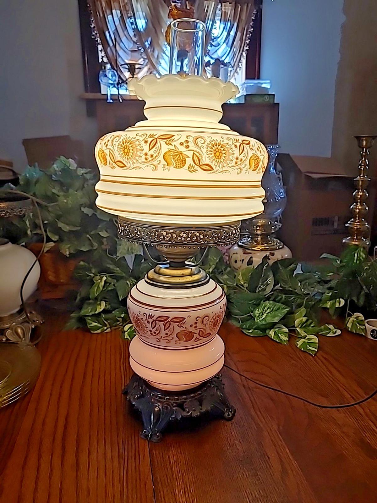 Vintage Accurate Casting Inc Brass 3-way Hurricane Floral Table