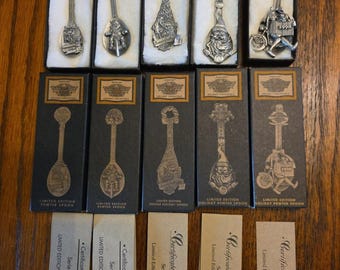Harley Davidson Zinn Löffel CHRISTMAS 1994, 1995, 1996, 1997, 1998 Lot von 5 #2